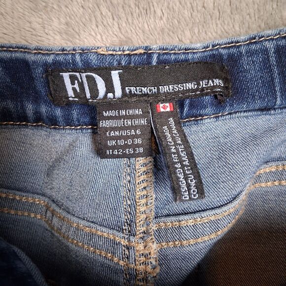 FDJ French Dressing Jeans Women's Sz 6 Floral Print Medium Dark Wash Stretch - Picture 4 of 5